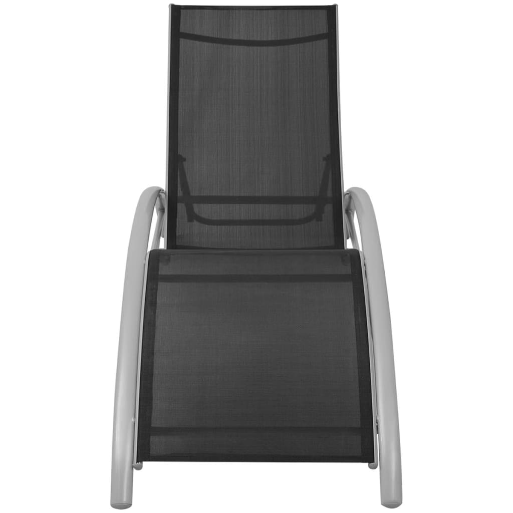 vidaXL Sun Lounger Aluminium Black