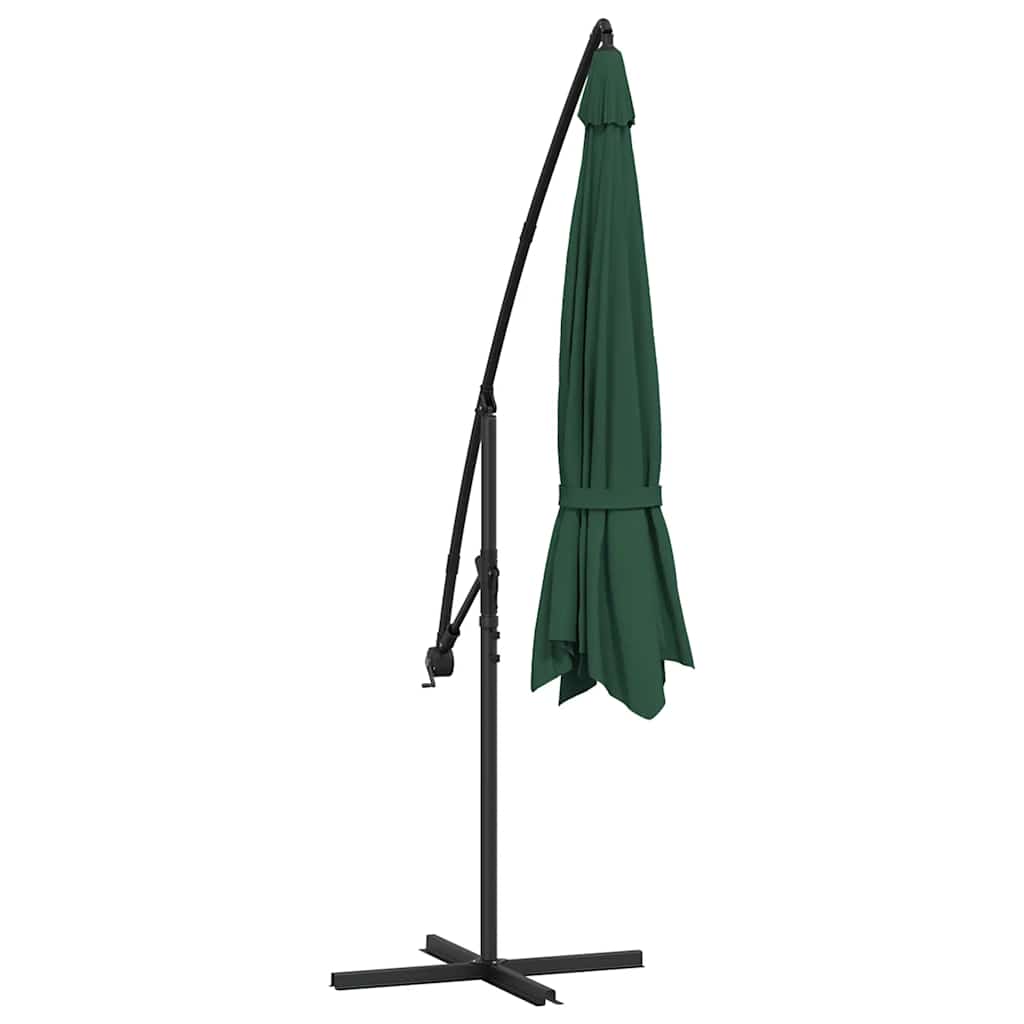 Cantilever Garden Parasol | Solid green | Polyester canopy | Large