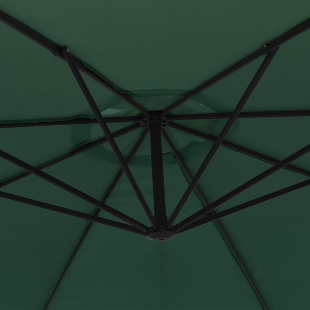 Cantilever Garden Parasol | Solid green | Polyester canopy | Large