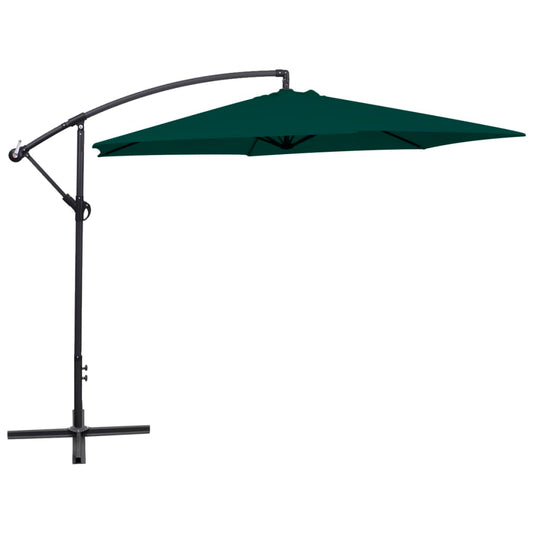 Cantilever Garden Parasol | Green | Polyester | 3 m diameter