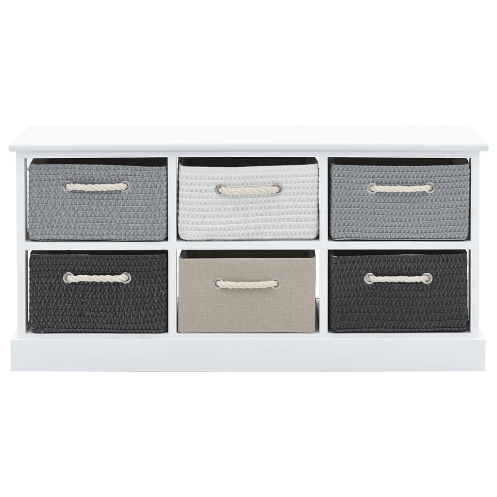 vidaXL Storage Bench 6 Drawers Wood