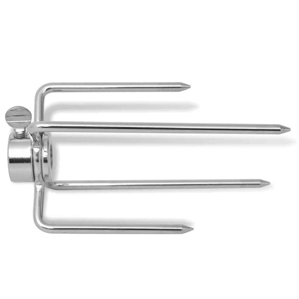 vidaXL BBQ Rotisserie Spit Forks 2 pcs Steel