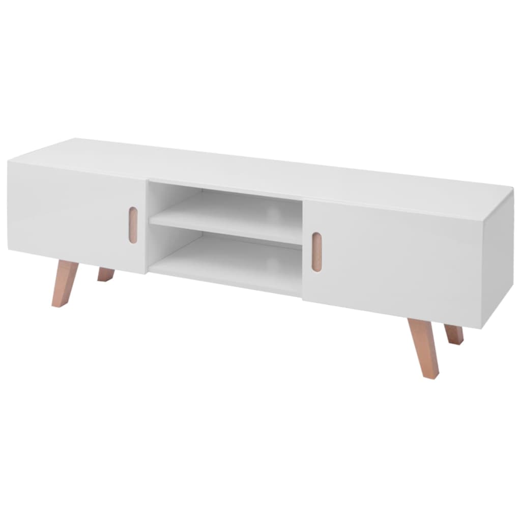 vidaXL TV Stand MDF 150x35x48.5 cm High Gloss White