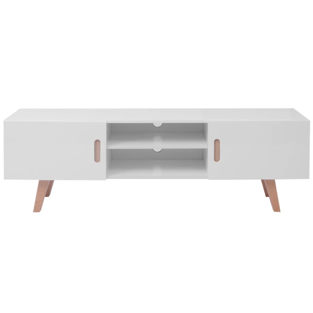 vidaXL TV Stand MDF 150x35x48.5 cm High Gloss White