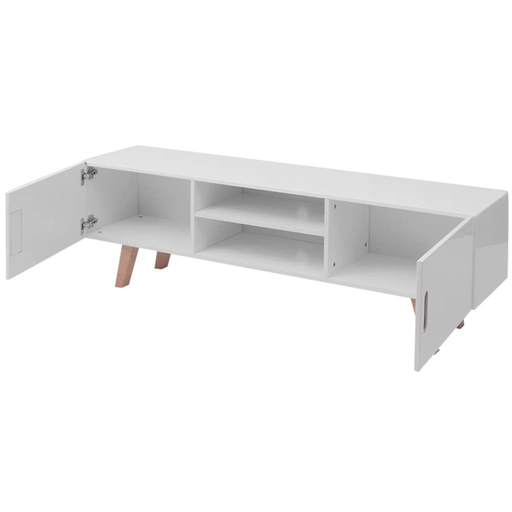 vidaXL TV Stand MDF 150x35x48.5 cm High Gloss White