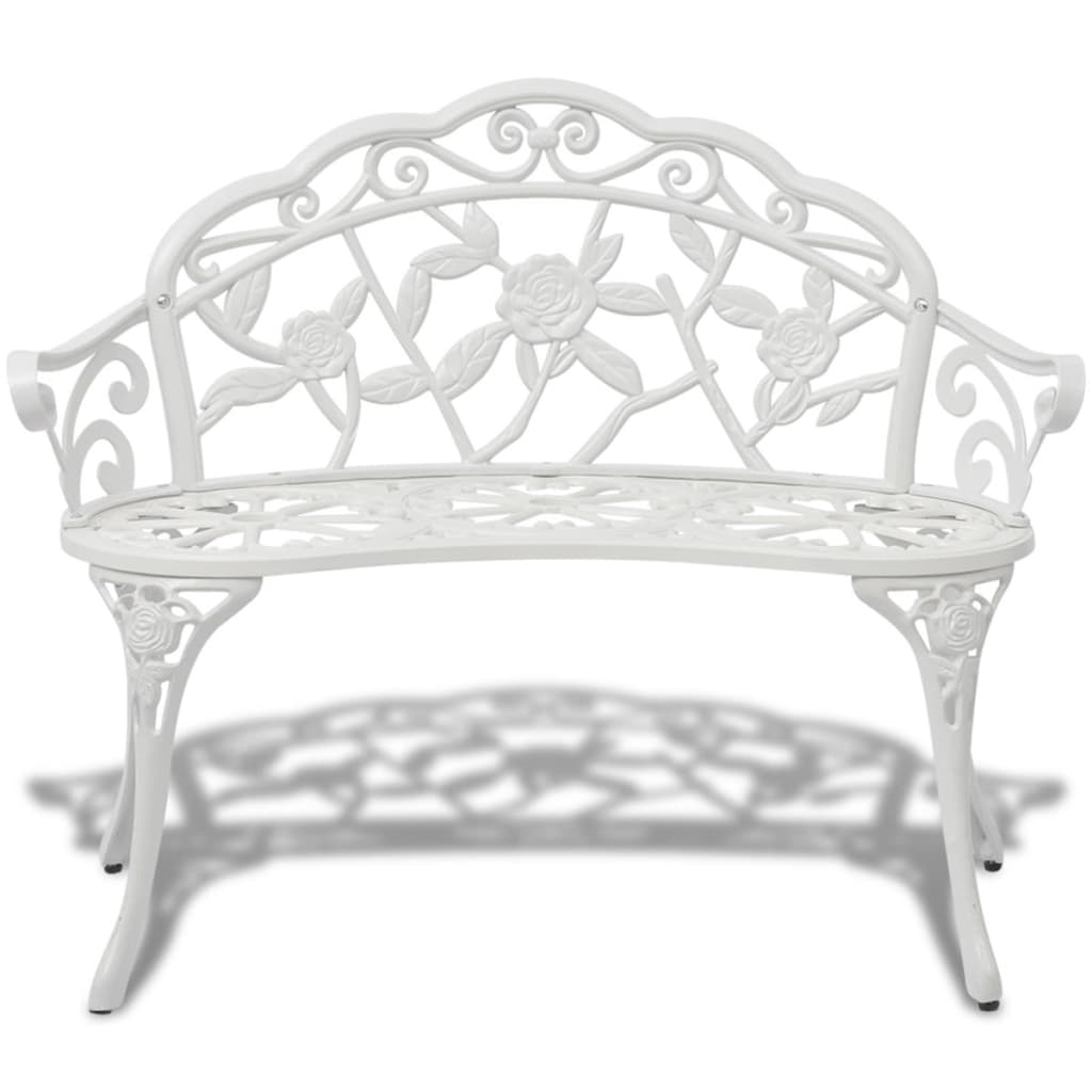 vidaXL Garden Bench 100 cm Cast Aluminium White