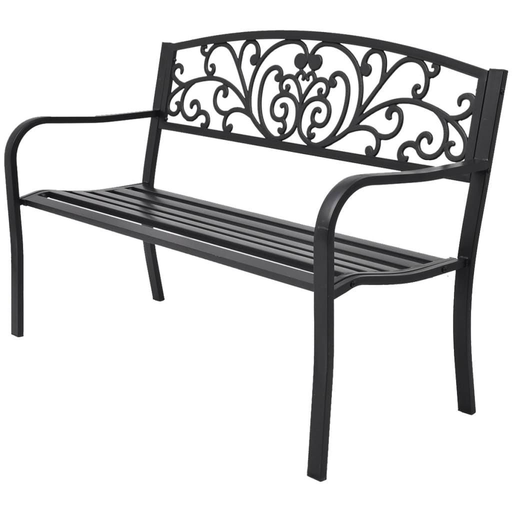 vidaXL Garden Bench 127 cm Cast Iron Black