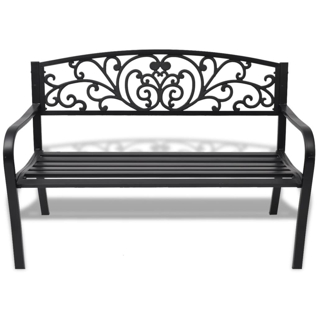 vidaXL Garden Bench 127 cm Cast Iron Black