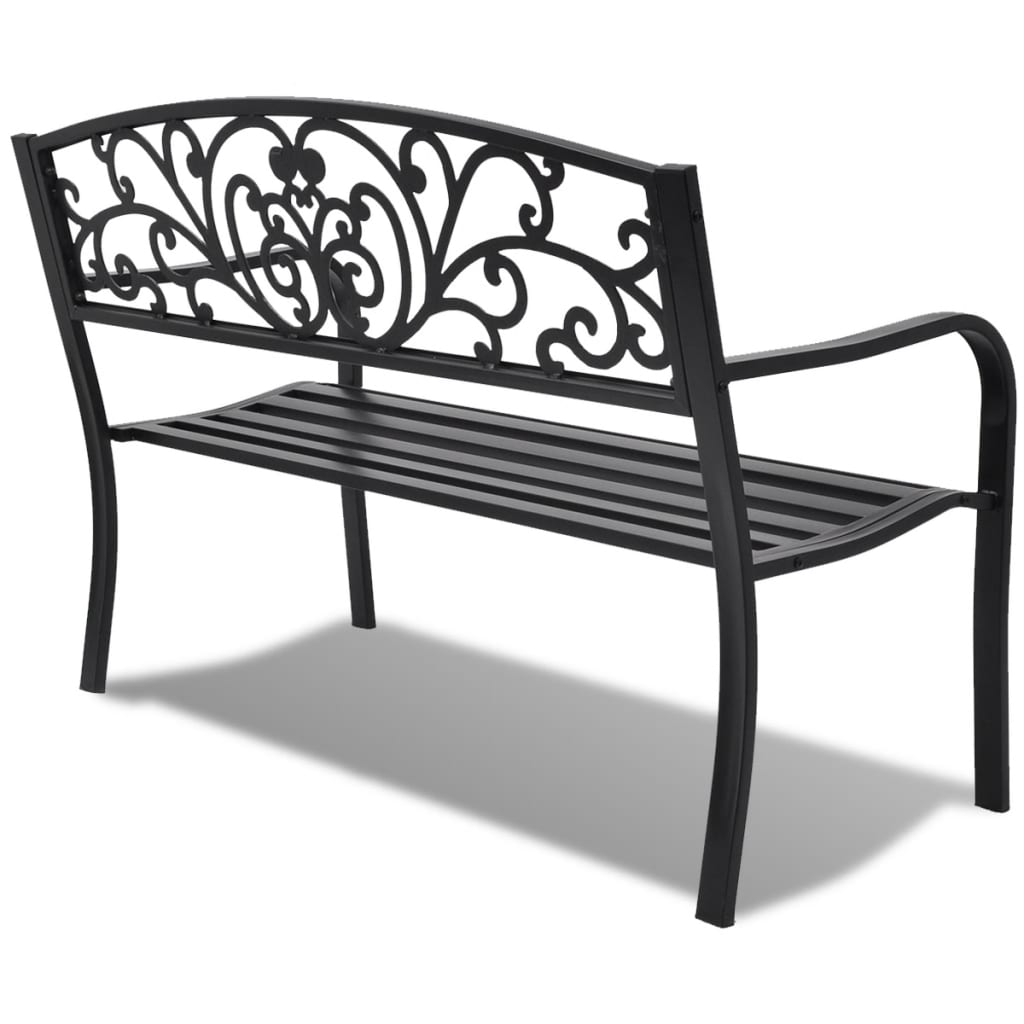 vidaXL Garden Bench 127 cm Cast Iron Black