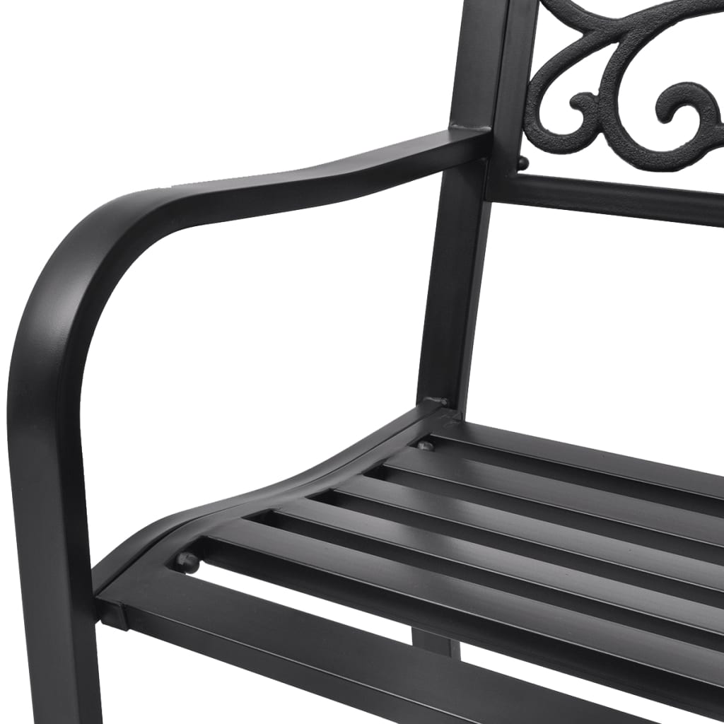 vidaXL Garden Bench 127 cm Cast Iron Black