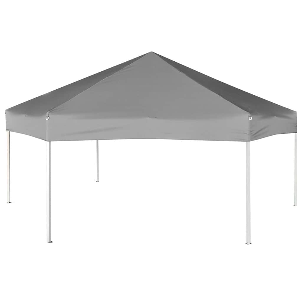 42111 vidaXL Hexagonal Pop-Up Marquee with 6 Sidewalls Grey 3,6x3,1 m