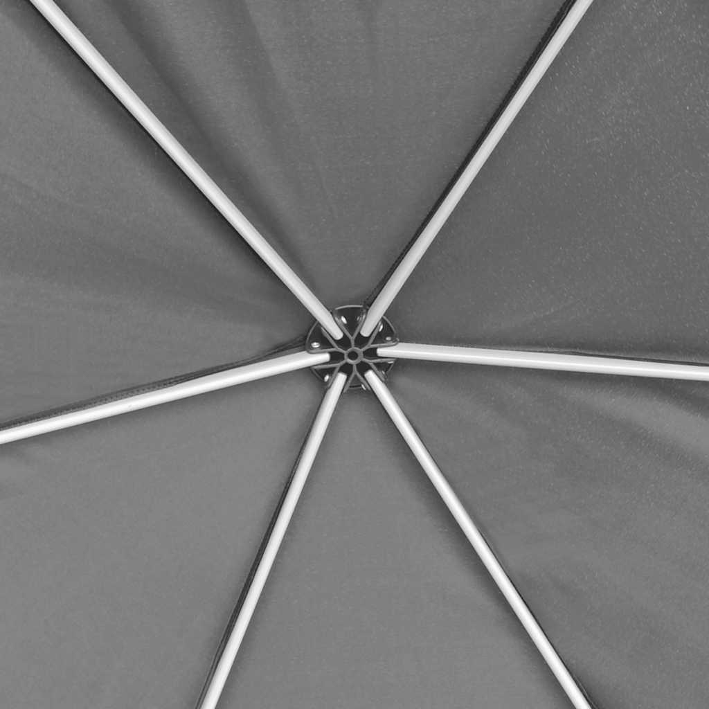 42111 vidaXL Hexagonal Pop-Up Marquee with 6 Sidewalls Grey 3,6x3,1 m