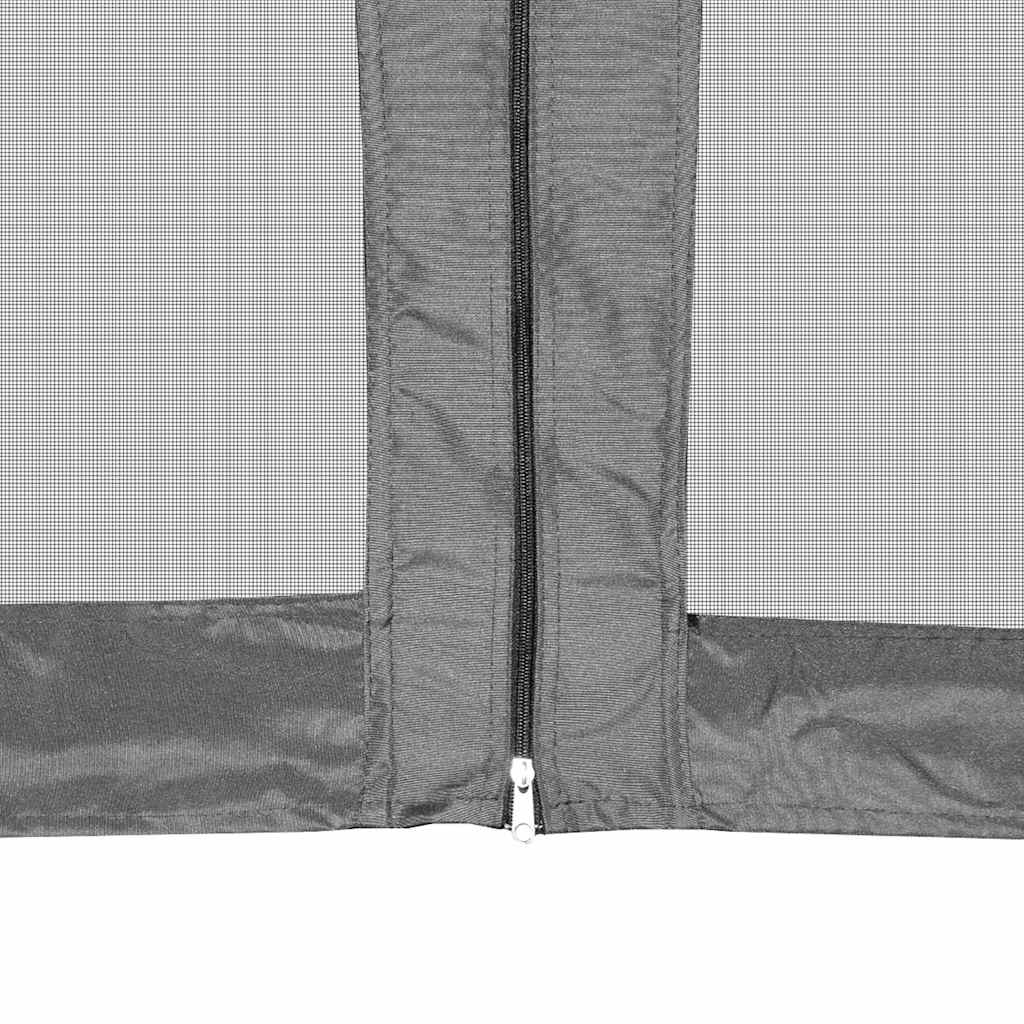 42111 vidaXL Hexagonal Pop-Up Marquee with 6 Sidewalls Grey 3,6x3,1 m
