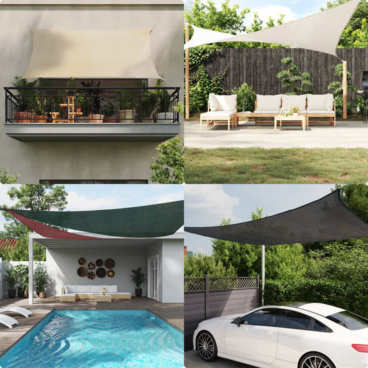 Sunshade Sail HDPE Rectangular 2x4 m Beige
