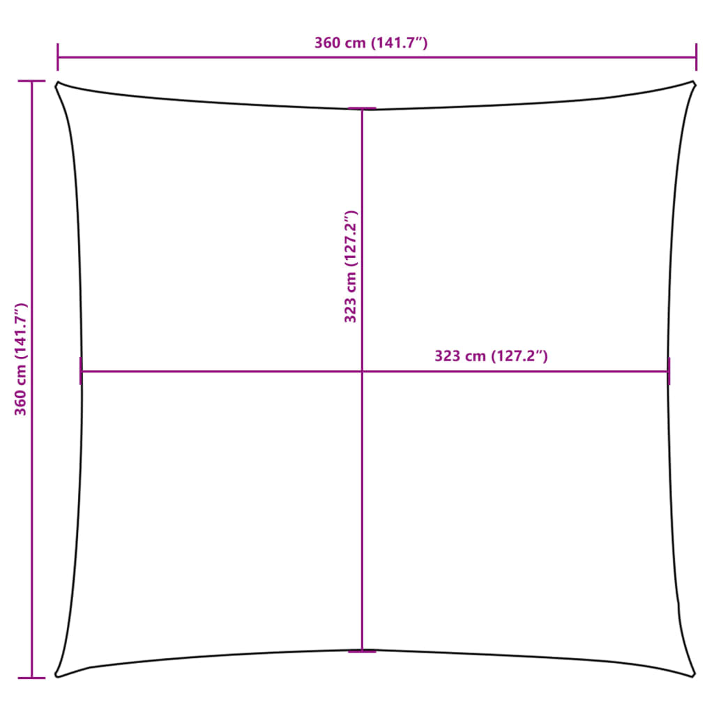 Zonnescherm Zeil Oxford Stof Vierkant 3,6x3,6m Antraciet