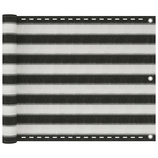 42317 vidaXL Balcony Screen HDPE 75x600 cm Anthracite and White