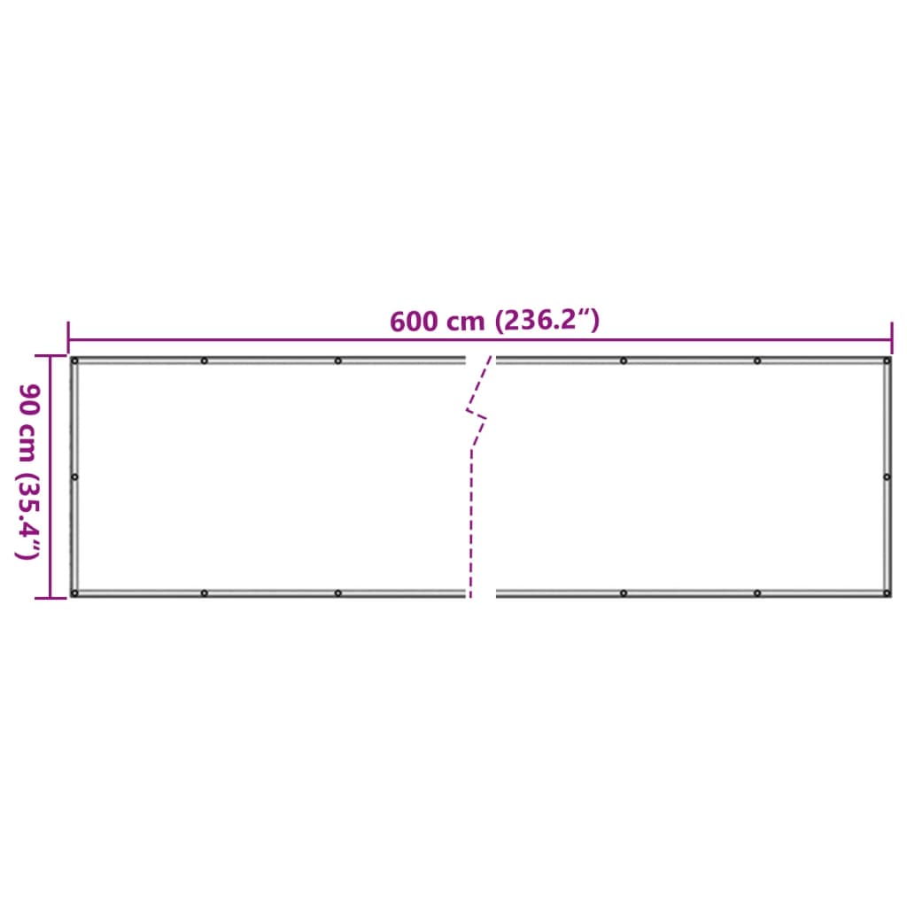 Balkonscherm Oxford Stof 90x600 cm Antraciet