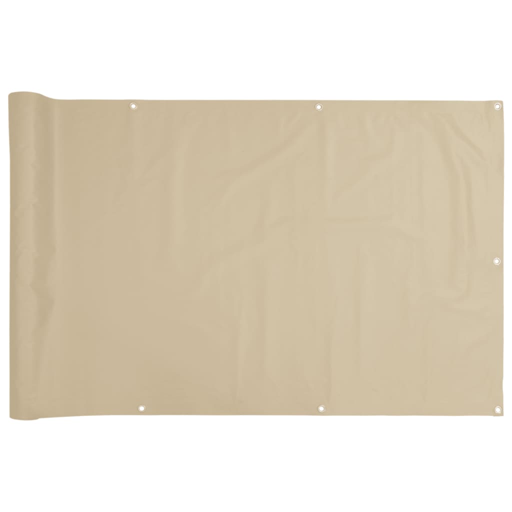 Balkonscherm Oxford Stof 75x400 cm Beige