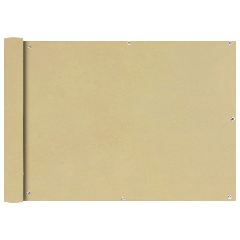 Balkonscherm Oxford Stof 75x600 cm Beige