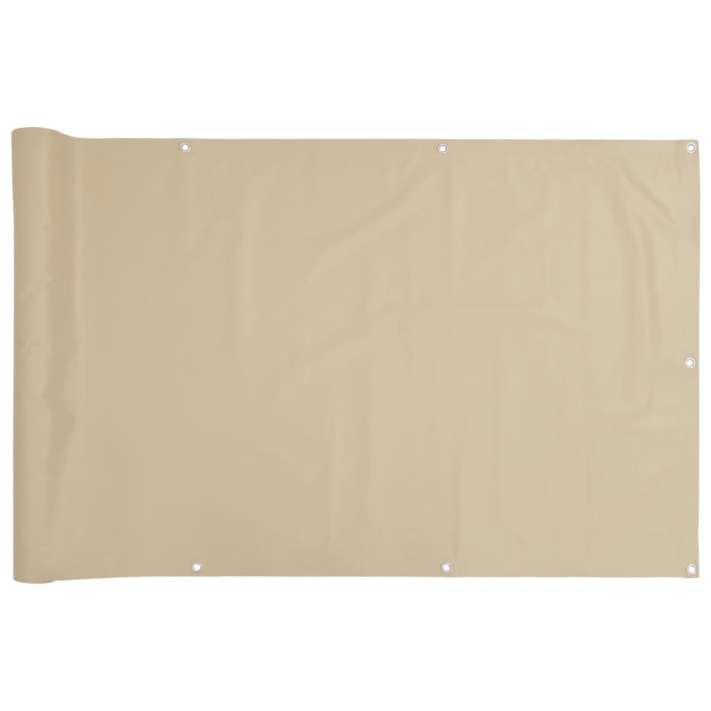 Balkonscherm Oxford Stof 90x400 cm Beige