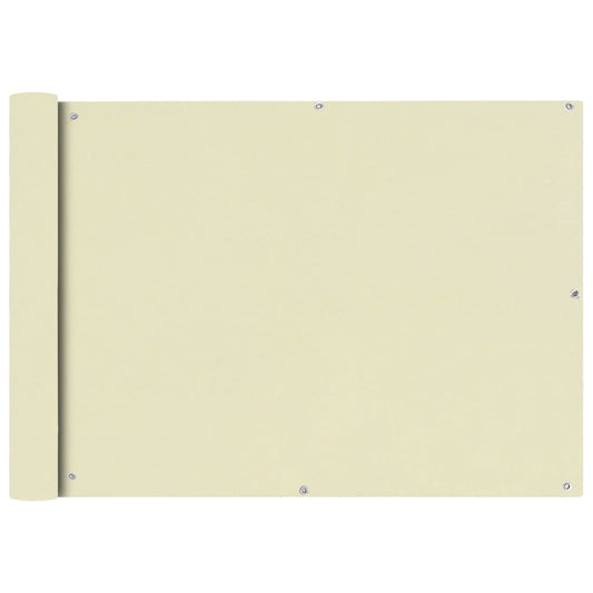 42337 vidaXL Balcony Screen Oxford Fabric 75x600 cm Cream