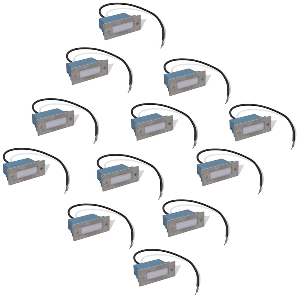 LED Recessed Stair Lights 12 pcs 44x111x56 mm