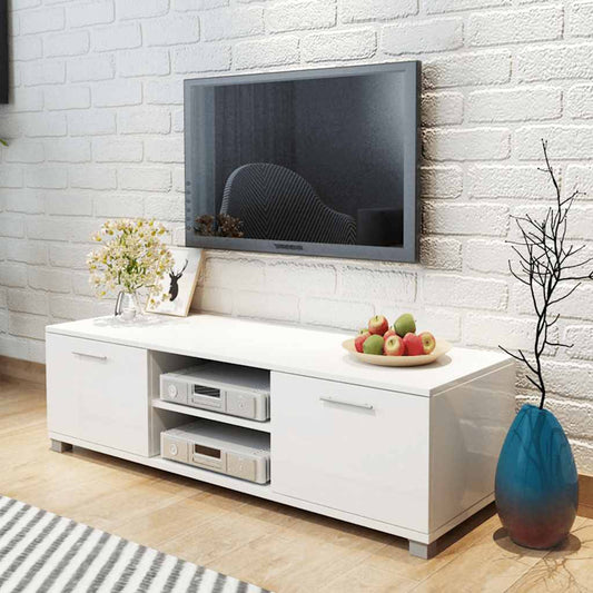 243041 vidaXL TV Cabinet High-Gloss White 120x40,5x35 cm