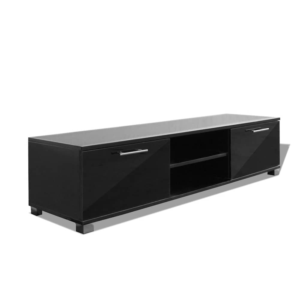 243042 vidaXL TV Cabinet High-Gloss Black 120x40,5x35 cm