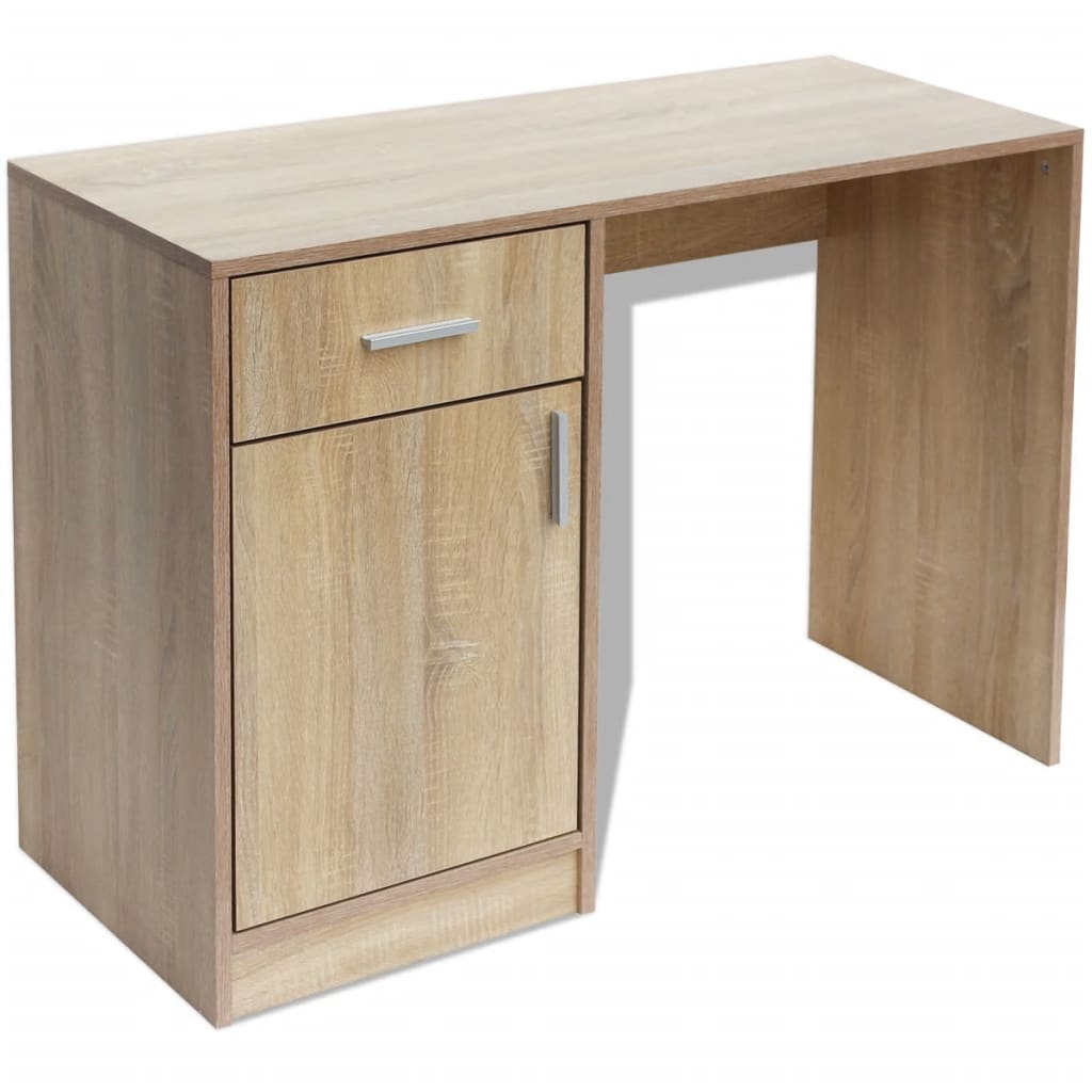 vidaXL Desk with Drawer and Cabinet Oak 100x40x73 cm