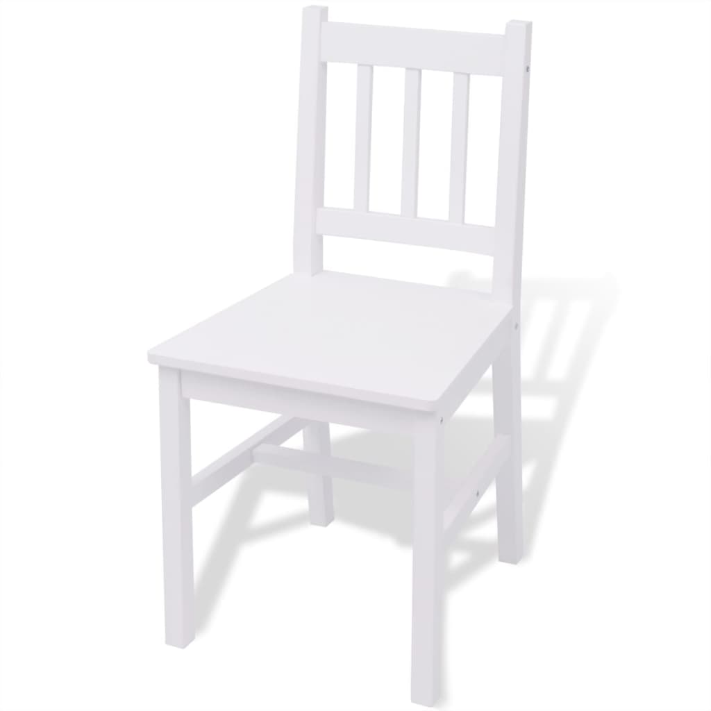 242955 vidaXL Three Piece Dining Set Pinewood White