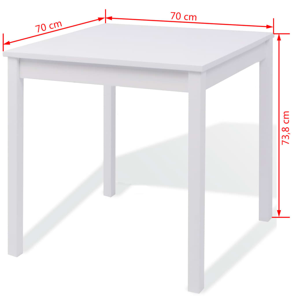 vidaXL Three Piece Dining Set Pinewood White