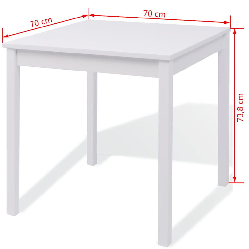 242955 vidaXL Three Piece Dining Set Pinewood White