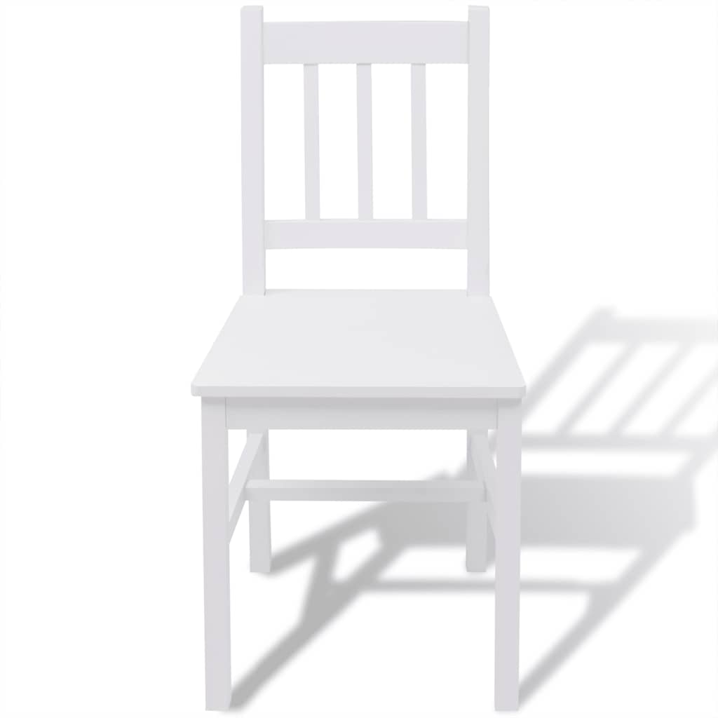 242957 vidaXL Five Piece Dining Set Pinewood White