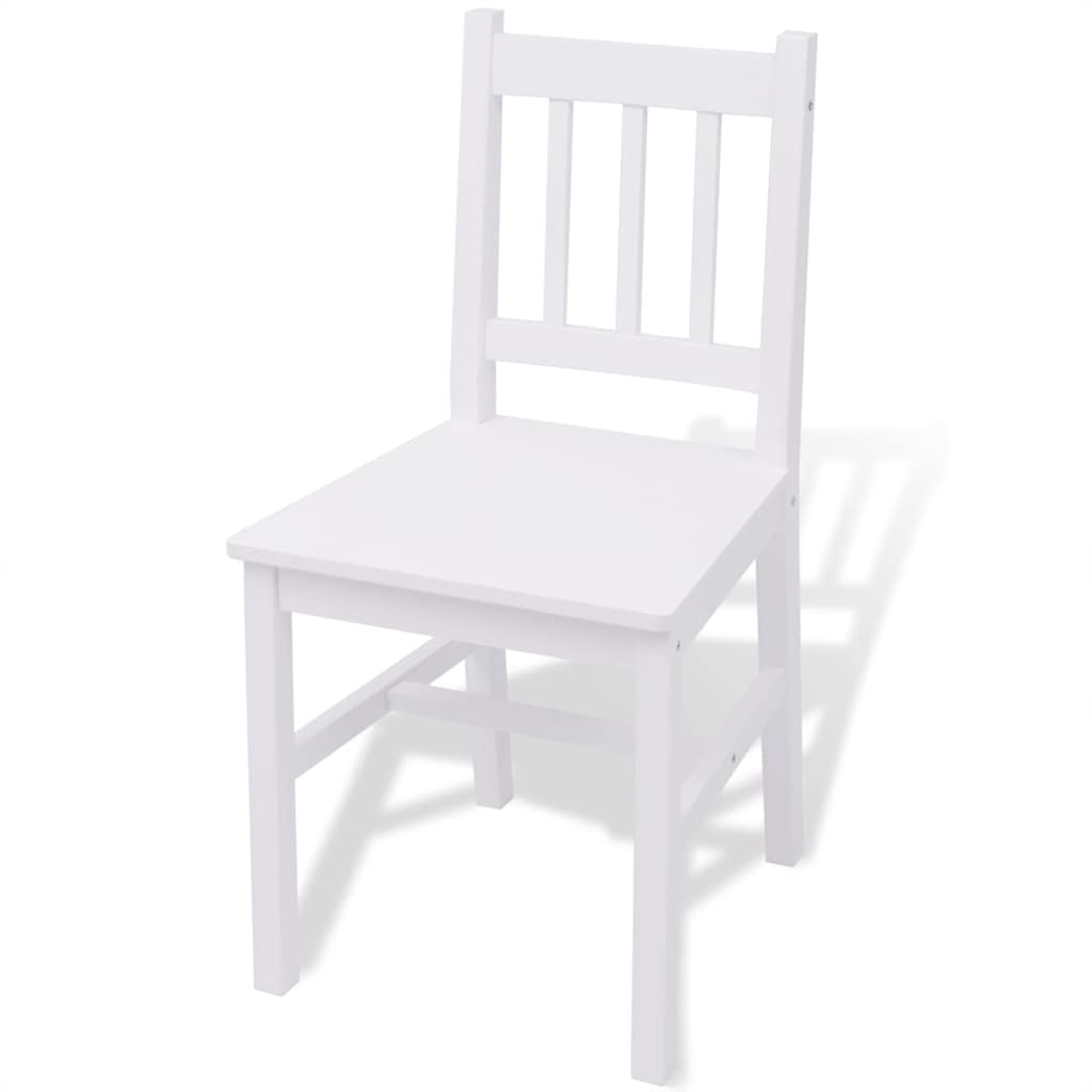 242957 vidaXL Five Piece Dining Set Pinewood White