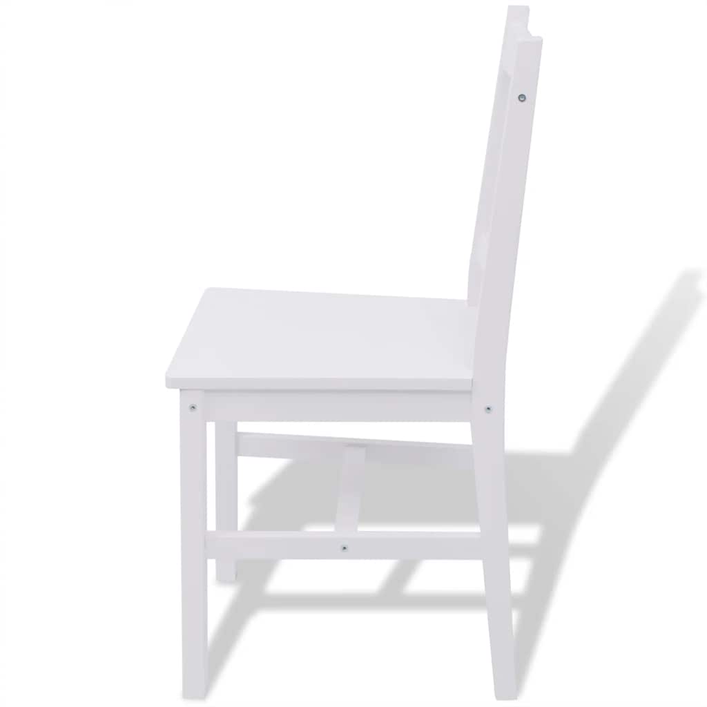 242957 vidaXL Five Piece Dining Set Pinewood White