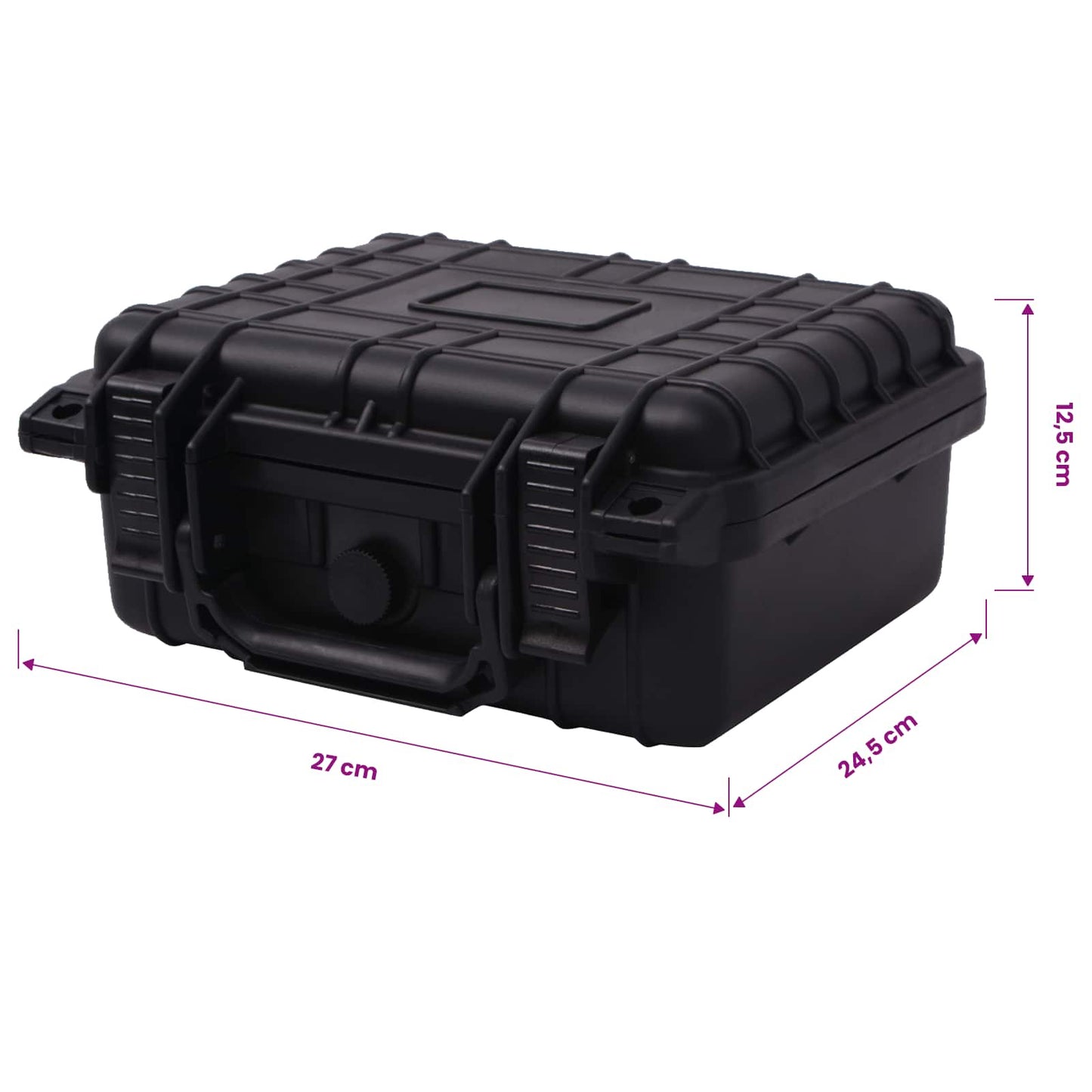 142169 vidaXL Protective Equipment Case 27x24,6x12,4 cm Black