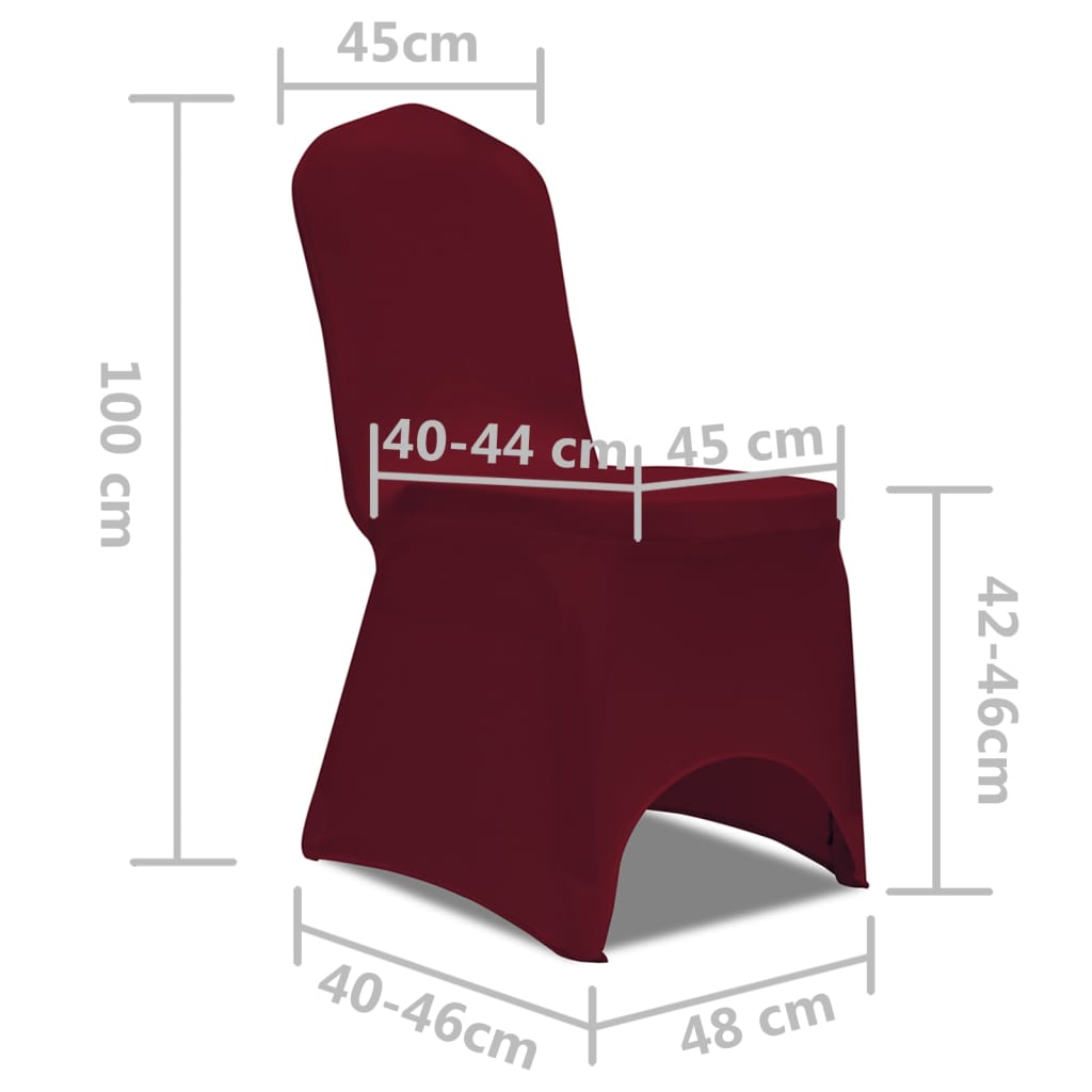 vidaXL Stretch Chair Cover 4 pcs Bordeaux