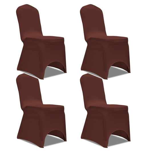 vidaXL Stretch Chair Cover 4 pcs Brown