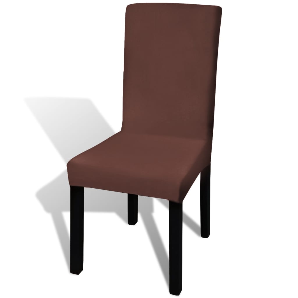 vidaXL Straight Stretchable Chair Cover 4 pcs Brown