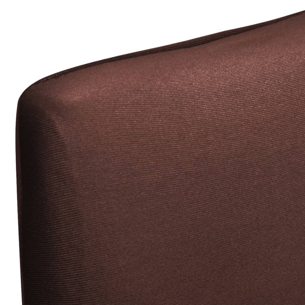 vidaXL Straight Stretchable Chair Cover 4 pcs Brown