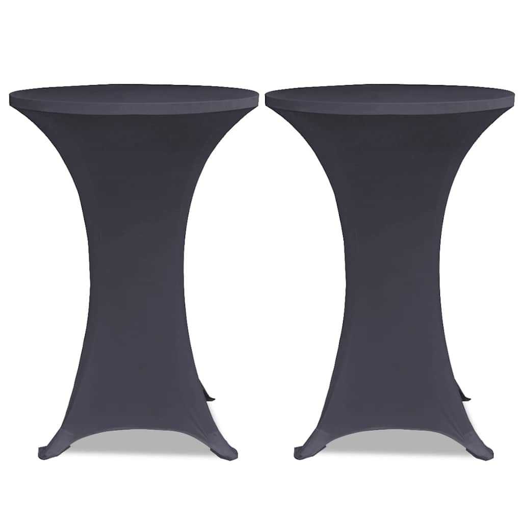 131429 vidaXL Stretch Table Cover 2 pcs 70 cm Anthracite