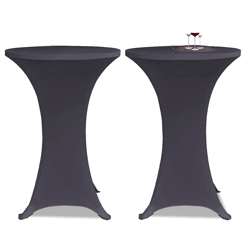131430 vidaXL Stretch Table Cover 2 pcs 80 cm Anthracite