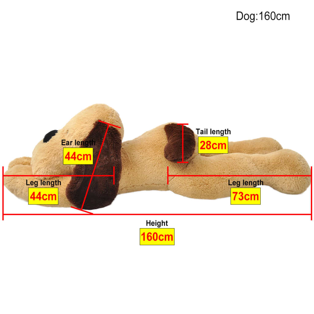 vidaXL Dog Cuddly Toy Plush Brown 160 cm