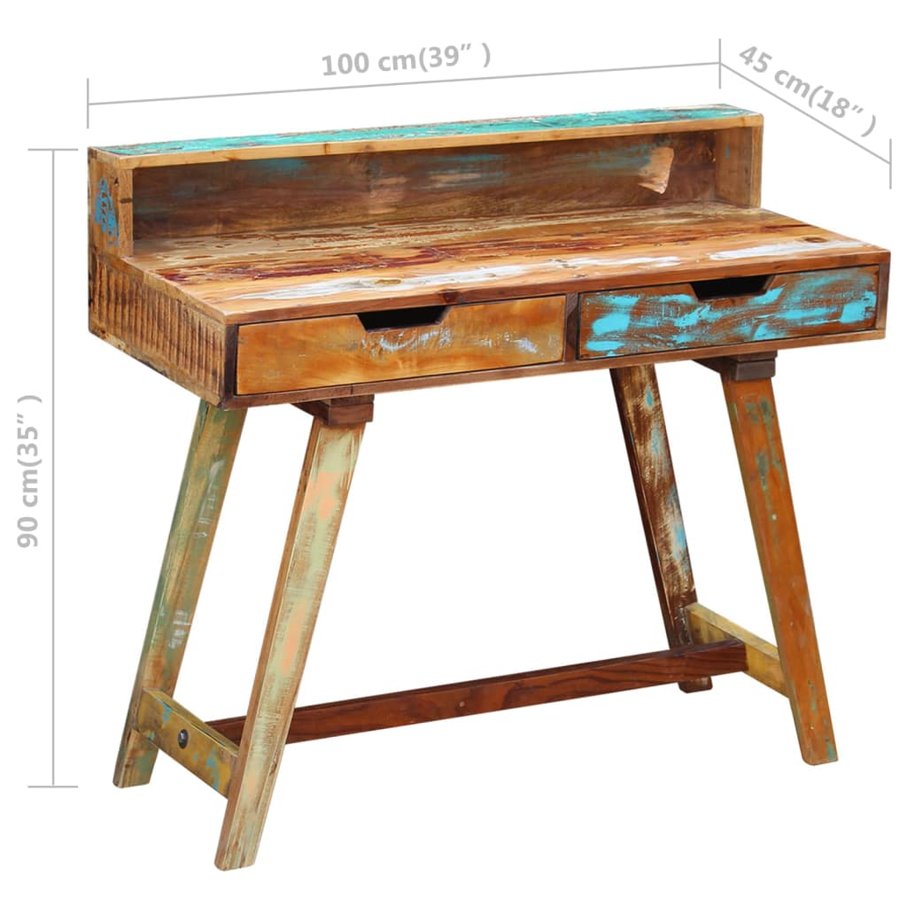 vidaXL Desk Solid Reclaimed Wood