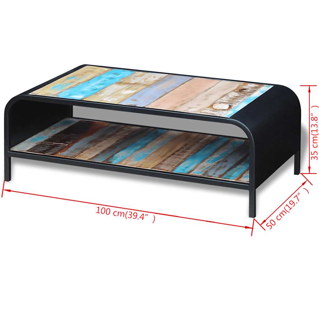 243285 vidaXL Coffee Table Solid Reclaimed Wood