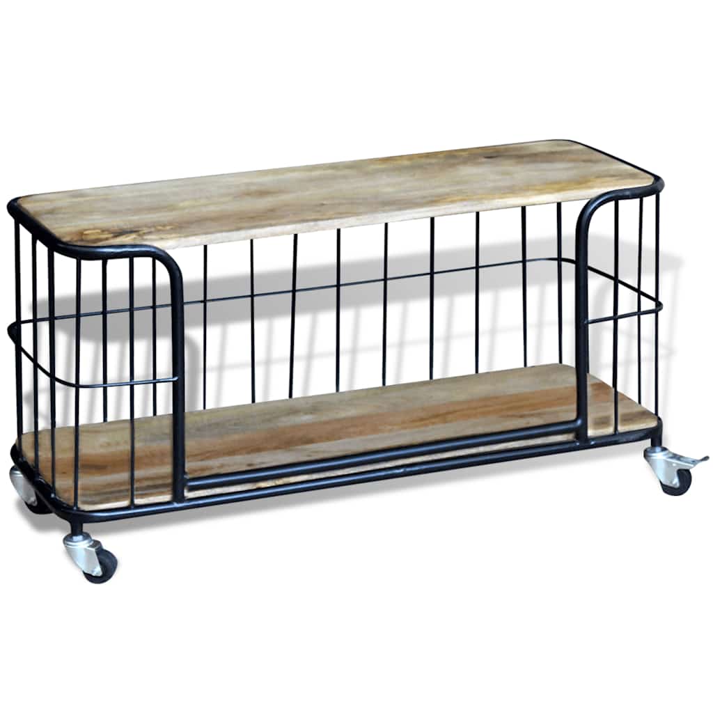 243301 vidaXL TV Cabinet Solid Mango Wood 100x40x45 cm