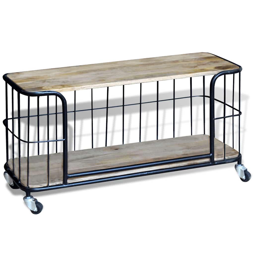 243301 vidaXL TV Cabinet Solid Mango Wood 100x40x45 cm