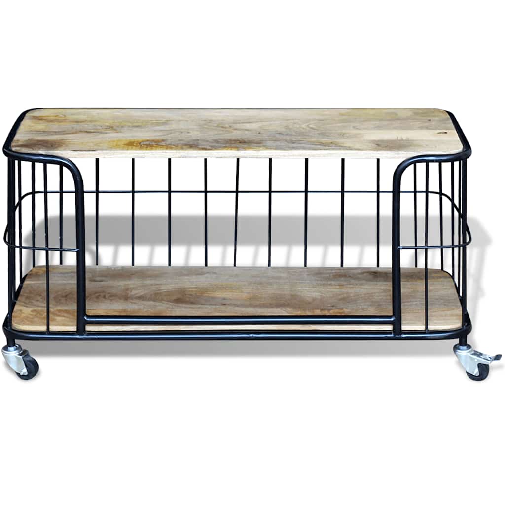 243301 vidaXL TV Cabinet Solid Mango Wood 100x40x45 cm
