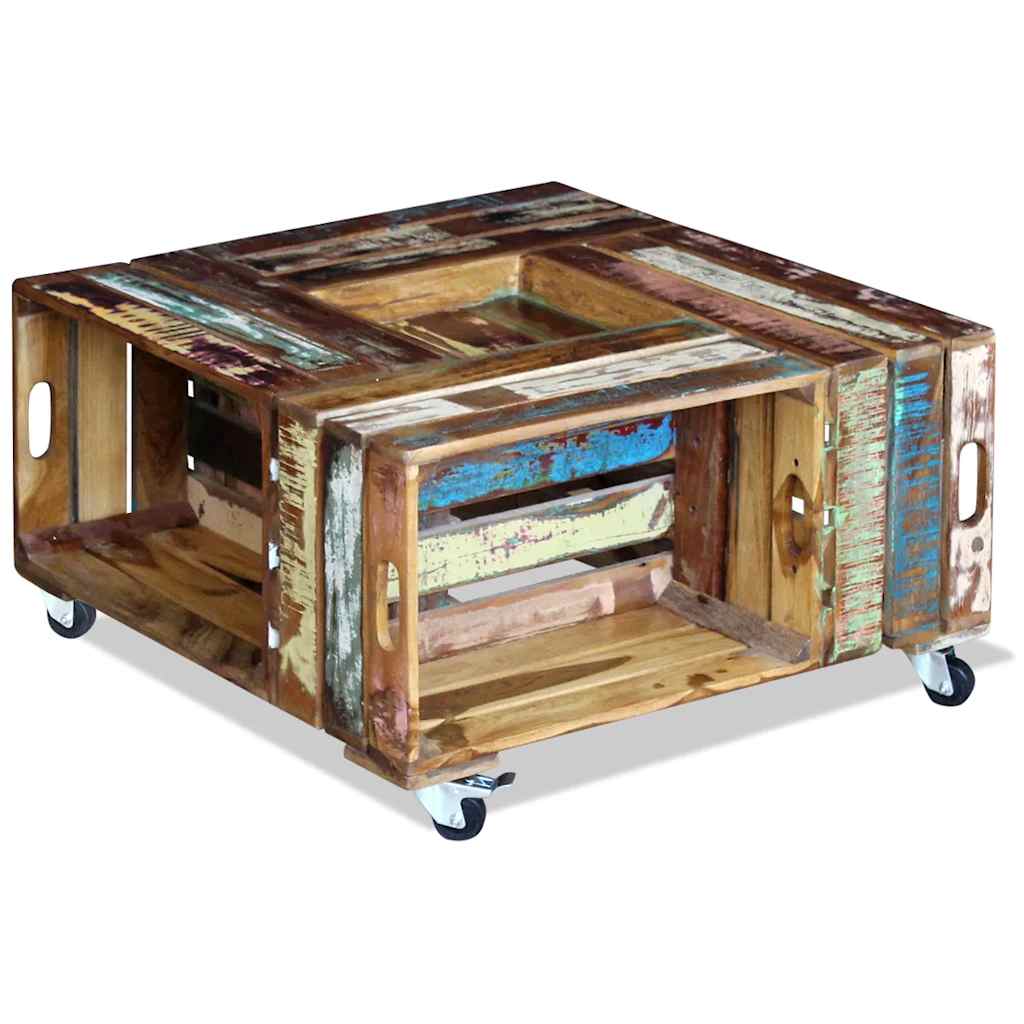 243306 vidaXL Coffee Table Solid Reclaimed Wood 70x70x35 cm