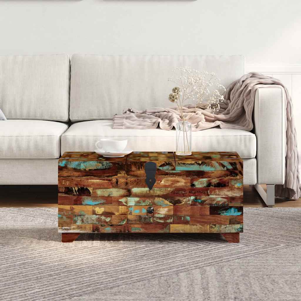 243320 vidaXL Coffee Table Box Chest Solid Reclaimed Wood 80x40x35 cm